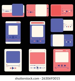 Modern UI Music Player Audio Interface Tech Template Flat Media Playlist