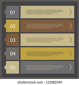 Modern ui style numbered banners, vector design template set 04