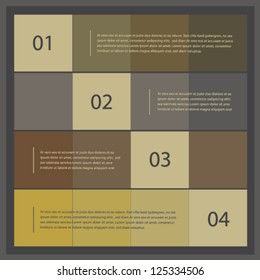 Modern ui style numbered banners, vector design template set 03