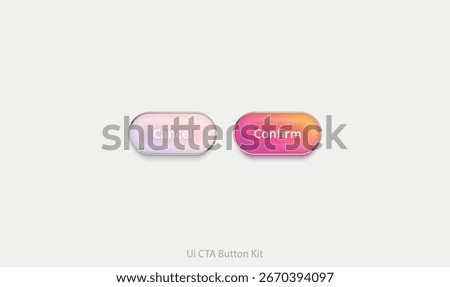 Modern UI UX CTA Buttons Set: Metallic - Neon Contrast