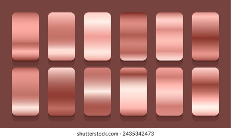 Diseño moderno de elementos de UI y UX con vector de conjunto de colores de degradado metálico