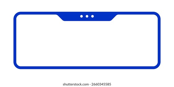 Modern UI Window in Blue for App Display. Simple Blue UI Frame for App or Web Layout