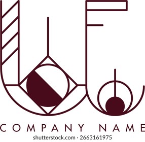Logotipo moderno de la UJ con un monograma dentro de un marco circular en estilo minimalista, ideal para la marca. El diseño muestra Formas abstractas con líneas limpias que enfatizan la elegancia y el profesionalismo.