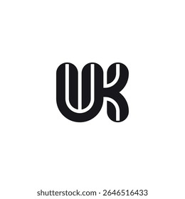 Modern UK Letter Logo, Bold Monogram Design.