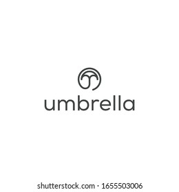 Modern Umbrella Line Logo Vector Image
