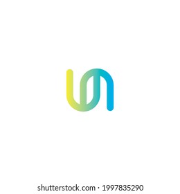 modern un letter logo design