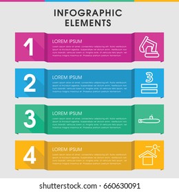 Modern under infographic template. infographic design with under icons includes excavator, house under sun. can be used for presentation, diagram, annual report, web design.
