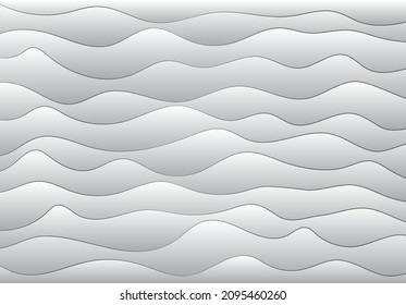 Modern undulant form of sandy cover ocean coast shape in plain air wind soft shadow art style. Light color artistic smooth emboss build design. Solid stone sea beach hill stripe line volume fade decor