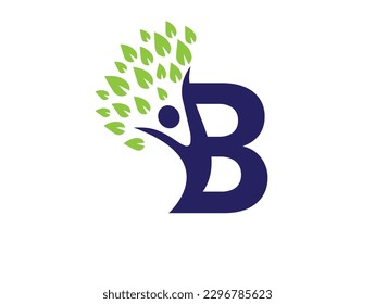 Modern , unicke,  colourful tree shape and  letter B   logo ,icon  vector  graphic design  by  white background  illustration.