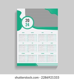 Modern And Unique 2024 Wall Calendar Design Template