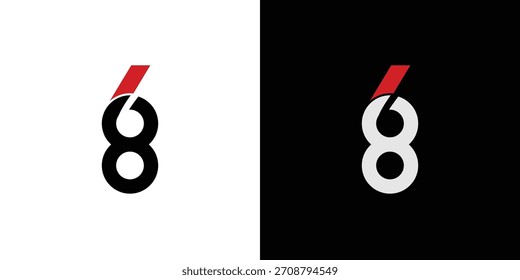 Diseño moderno y único del logotipo del número 68