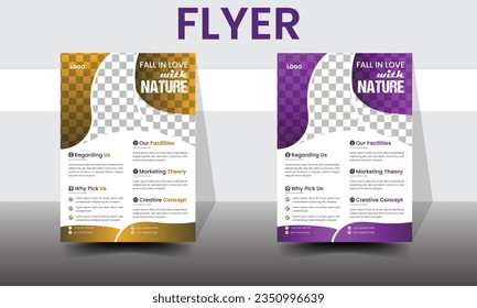 moderne, einzigartige Design-Vorlage für einen 4-großen Flyer mit Farbverlauf-Farbe.