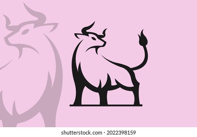 modern unique aggressive bull logo design