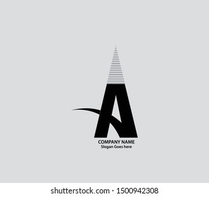 Modern unique A Alphabet Vector logo