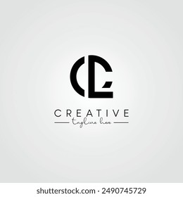 Modern Unique Artistic CL LC Letter Logo. Initial Based Letter Icon Logo.