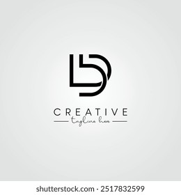 Modern Unique Artistic Letter DB BD Logo Design. Initial Based Letter Logo Vector.
