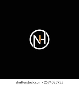 Modern Unique Artistic Letter HN NH Logo Design. Initial Based Letter Logo Vector.
