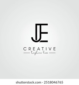 Moderno Único Artístico Letra JE EJ Logo Design. Logotipo inicial do ícone da letra baseada.