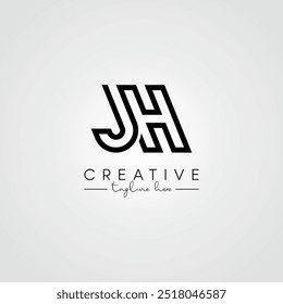 Modern Unique Artistic Letter JH HJ Logo Design. Initial Based Letter Icon Logo.