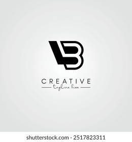 Moderno único artista letra LB BL Logo Design. Vetor De Logotipo De Letra Baseado Inicial.