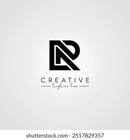 Modern Unique Artistic Letter LR RL Logo Design. Initial Based Letter Logo Vector.