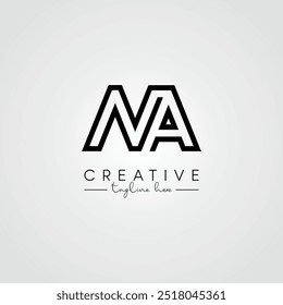 Modern Unique Artistic Letter NA AN Logo Design. Initial Based Letter Icon Logo.