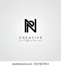 Modern Unique Artistic Letter NR RN Logo Design. Initial Based Letter Logo Vector.