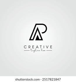 Modern Unique Artistic Letter PA AP Logo Design. Initial Based Letter Logo Vector.