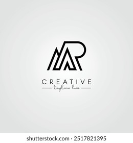 Moderno exclusivo carta artística RM MR Logo Design. Vetor De Logotipo De Letra Baseado Inicial.