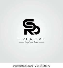 Moderna única letra artística SR RS Logo. Logotipo inicial do ícone da letra baseada.