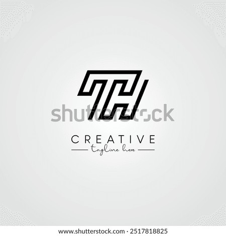 Modern Unique Artistic Letter TH HT Logo Design. Initial Based Letter Logo Vector.