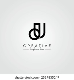 Moderno Exclusivo Carta Artística UD DU Logo Design. Vetor De Logotipo De Letra Baseado Inicial.