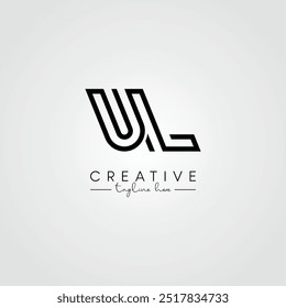 Modern Unique Artistic Letter UL LU Logo Design. Initial Based Letter Logo Vector.