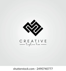 Modern Unique Artistic ME EM Letter Logo. Initial Based Letter Icon Logo.