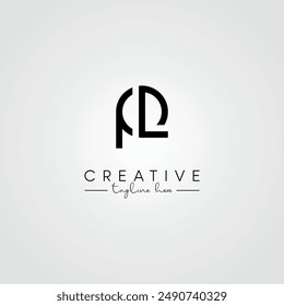 Modern Unique Artistic PL LP Letter Logo. Initial Based Letter Icon Logo.