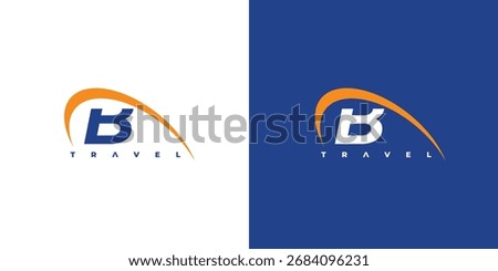 Modern and unique B initial Travel logo design