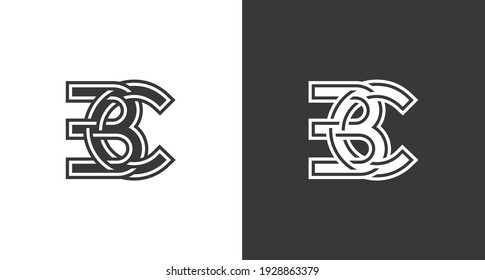 monograma BC único moderno, letra conectada B y C Marcar plantilla vectorial del logotipo