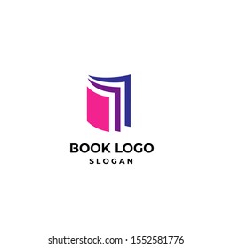 Modern unique book logo vector design template