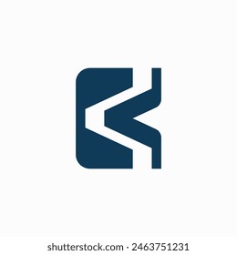 Modern and unique C or CK initial letter logo