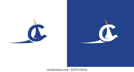 Modern and unique C initial Travel logo design