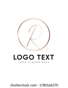 A modern and unique calligraphy letter type R Logo template, Vector logo for business and company identity 