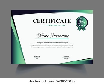Modern unique certificate design sample