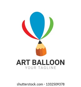 A modern and unique combination between an air balloon and a pencil. Suitable for art or agency or another ideas-related company