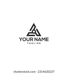 Modern unique and conceptual triangle monogram logo design. with emblem of magnifying glass.