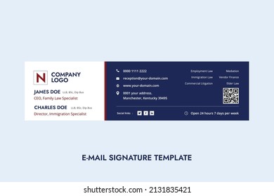 Modern unique corporate email signature template design vector template. Corporate business email signature  
