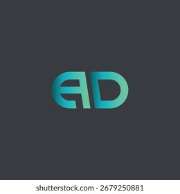 Diseño de logotipo de letras AD creativas únicas modernas