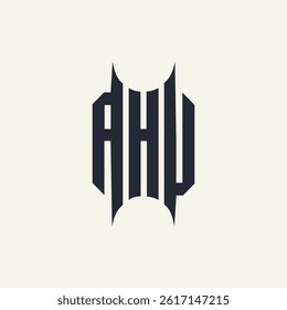 Modern unique creative AHU letters logo design
