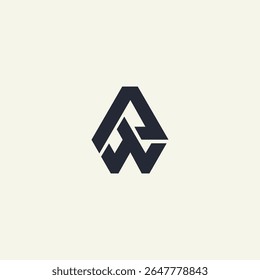 Modernes einzigartiges kreatives AW-Buchstaben-Logo-Design