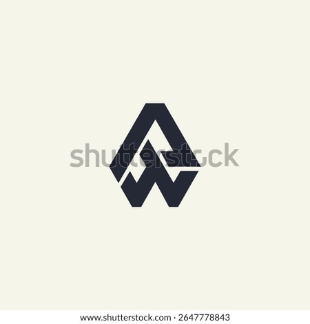 Modern unique creative AW letters logo design
