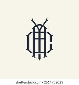 Modern unique creative AYC letters logo design